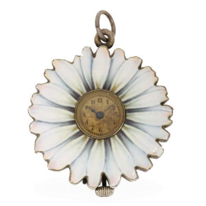 Swiss silver pendant form watch in the shape of a flower Circa 1900