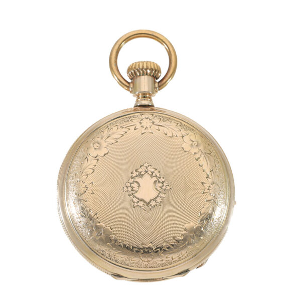 Swiss 14 carat gold Jones caliber type B pocket watch Circa 1873 Swiss 14 carat gold Jones caliber type B pocket watch Circa 1873