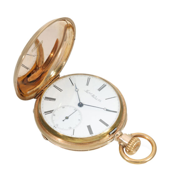 Swiss 14 carat gold Jones caliber type B pocket watch Circa 1873 Swiss 14 carat gold Jones caliber type B pocket watch Circa 1873