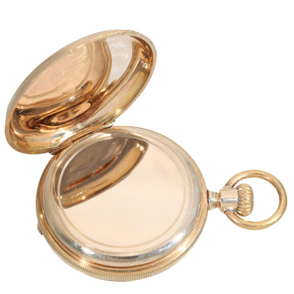 Swiss 14 carat gold Jones caliber type B pocket watch Circa 1873 Swiss 14 carat gold Jones caliber type B pocket watch Circa 1873