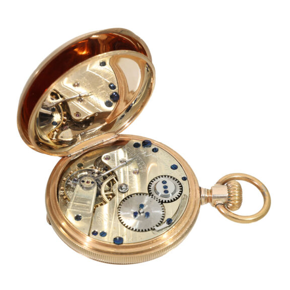 Swiss 14 carat gold Jones caliber type B pocket watch Circa 1873 Swiss 14 carat gold Jones caliber type B pocket watch Circa 1873