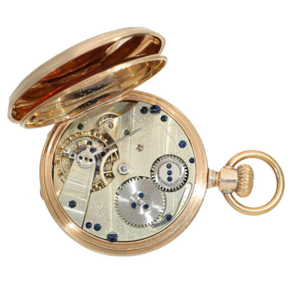 Swiss 14 carat gold Jones caliber type B pocket watch Circa 1873 Swiss 14 carat gold Jones caliber type B pocket watch Circa 1873