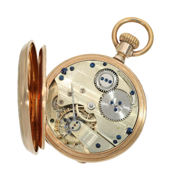 Swiss 14 carat gold Jones caliber type B pocket watch Circa 1873 Swiss 14 carat gold Jones caliber type B pocket watch Circa 1873