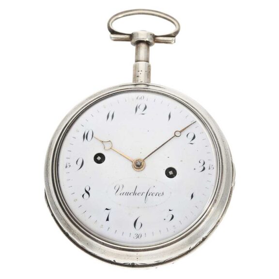 Swiss silver hour self striking verge clockwatch Circa 1810