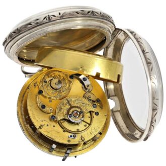 Swiss silver hour self striking verge clockwatch Circa 1810
