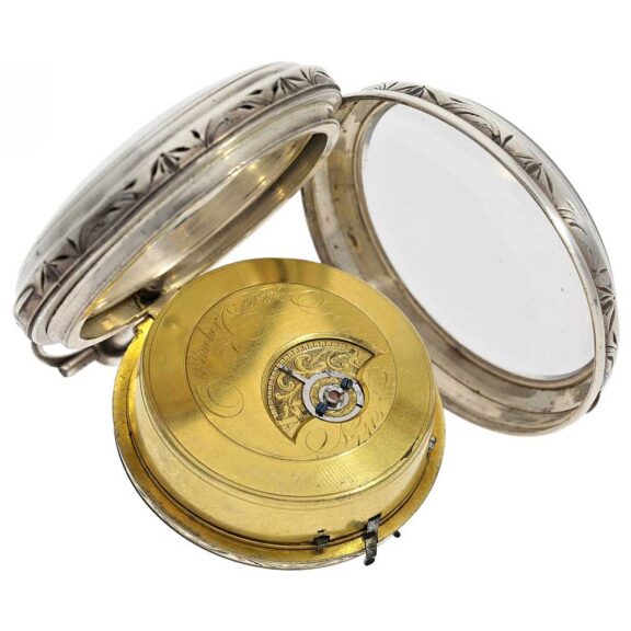 Swiss silver hour self striking verge clockwatch Circa 1810 Swiss silver hour self striking verge clockwatch Circa 1810