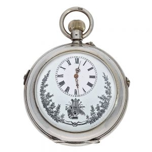 Swiss heavy silver pocket watch with music movement Circa 1890