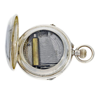 Swiss heavy silver pocket watch with music movement Circa 1890 Swiss heavy silver pocket watch with music movement Circa 1890
