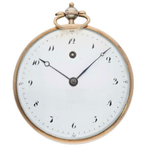 Unique and extra large lépine with gold silver enamel case Circa 1800
