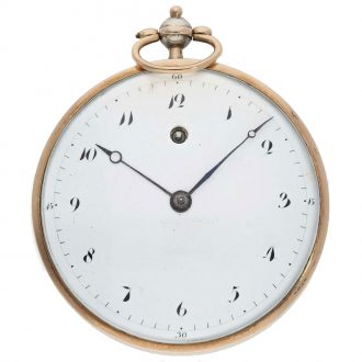 Unique and extra large lépine with gold silver enamel case Circa 1800
