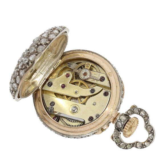 Movement with a cylinder escapement and a, probably, Le Coultre calibre Movement with a cylinder escapement and a, probably, Le Coultre calibre