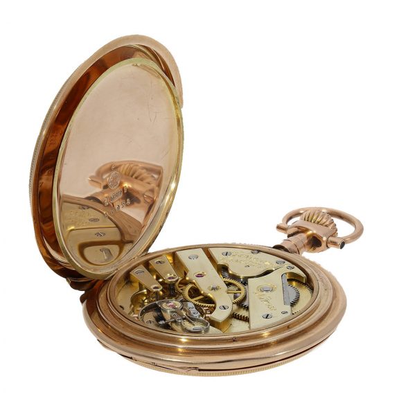 Large German 14 carat gold Louis XV pocket watch Circa 1900 Large German 14 carat gold Louis XV pocket watch Circa 1900