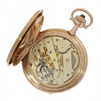 Large German 14 carat gold Louis XV pocket watch Circa 1900