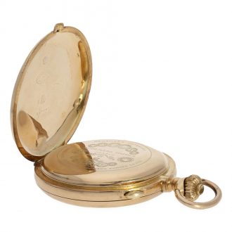 Swiss 14 carat gold impressive gold hunter cased Circa 1900