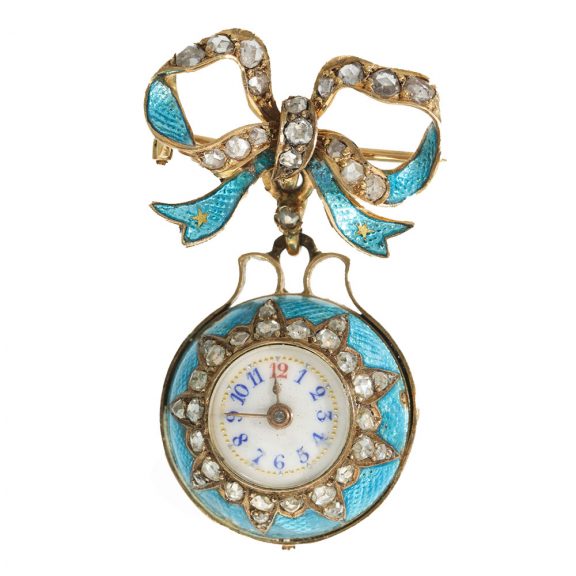 Swiss 18 carat gold enamel form watch “Boule de Geneve” Circa 1900
