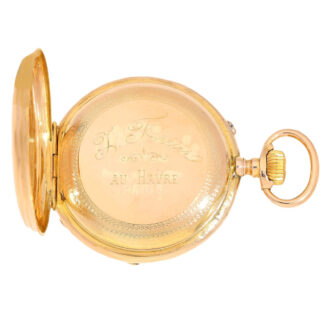 Swiss astronomical calendar pocket watch with moon Circa 1880