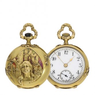 Exceptional probably French Art Nouveau pocket watch Circa 1910
