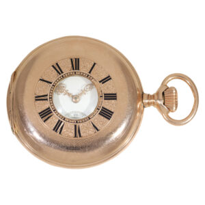 German 14 carat gold half hunter cased watch Circa 1869