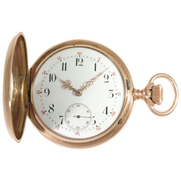 German 14 carat gold half hunter cased watch Circa 1869 German 14 carat gold half hunter cased watch Circa 1869