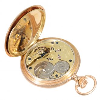 German 14 carat gold half hunter cased watch Circa 1869