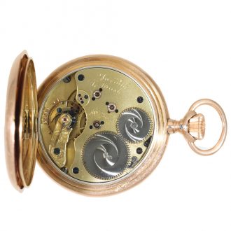 German 14 carat gold half hunter cased watch Circa 1869