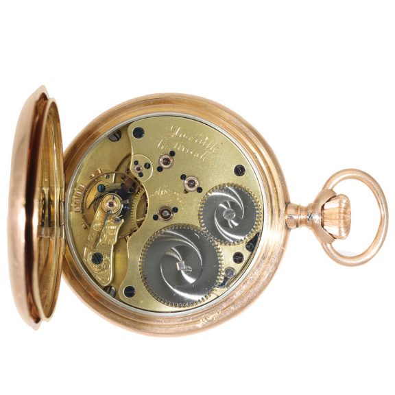 German 14 carat gold half hunter cased watch Circa 1869 German 14 carat gold half hunter cased watch Circa 1869