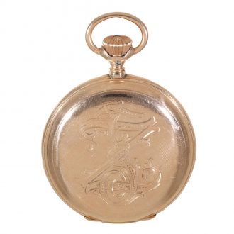 German 14 carat gold half hunter cased watch Circa 1869