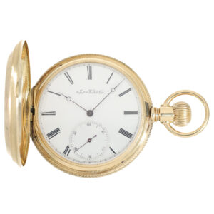 Swiss 14 carat gold Caliber Jones watch in original case Circa 1872