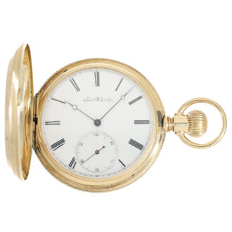 Swiss 14 carat gold Caliber Jones watch in original case Circa 1872