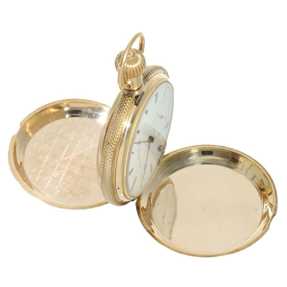 Swiss 14 carat gold Caliber Jones watch in original case Circa 1872 Swiss 14 carat gold Caliber Jones watch in original case Circa 1872