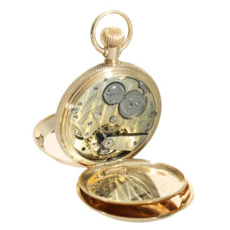 Swiss 14 carat gold Caliber Jones watch in original case Circa 1872