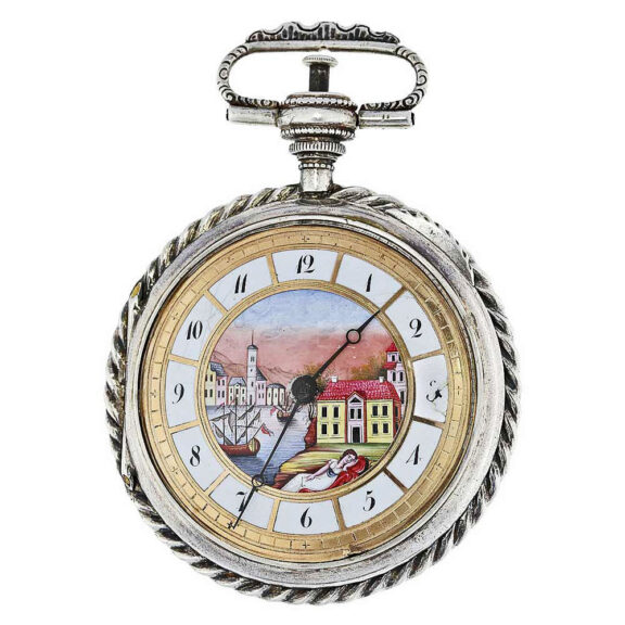Austrian repeating watch with fine enamel painting Circa 1816