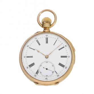 Swiss 18 carat gold pocket watch with quarter repeater Circa 1870