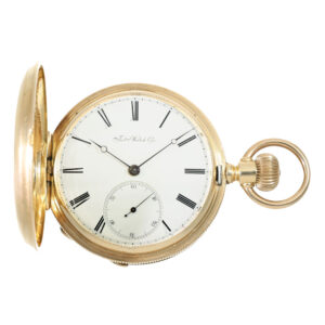 Swiss 14 carat gold caliber Jones watch in hunter case Circa 1873