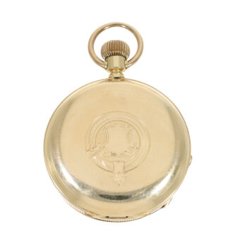 Swiss 14 carat gold caliber Jones watch in hunter case Circa 1873