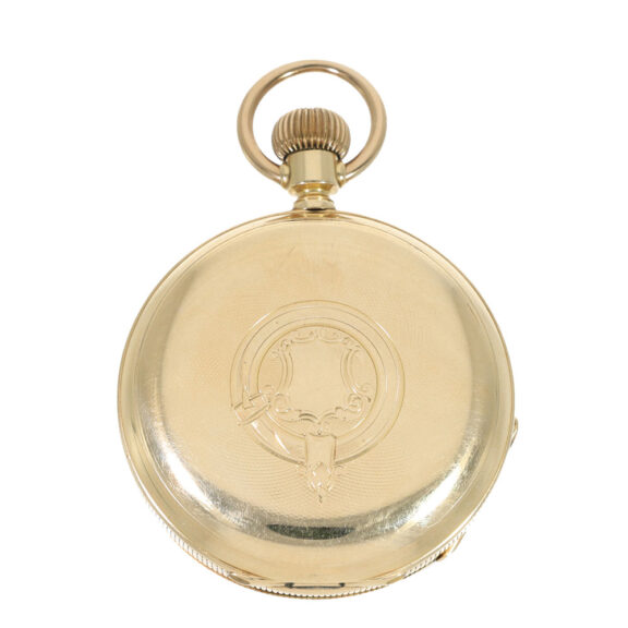 Swiss 14 carat gold caliber Jones watch in hunter case Circa 1873 Swiss 14 carat gold caliber Jones watch in hunter case Circa 1873