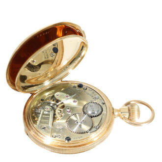 Swiss 14 carat gold caliber Jones watch in hunter case Circa 1873