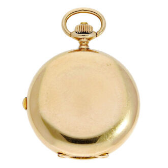 Swiss gold full hunter chronograph pocket watch Circa 1900