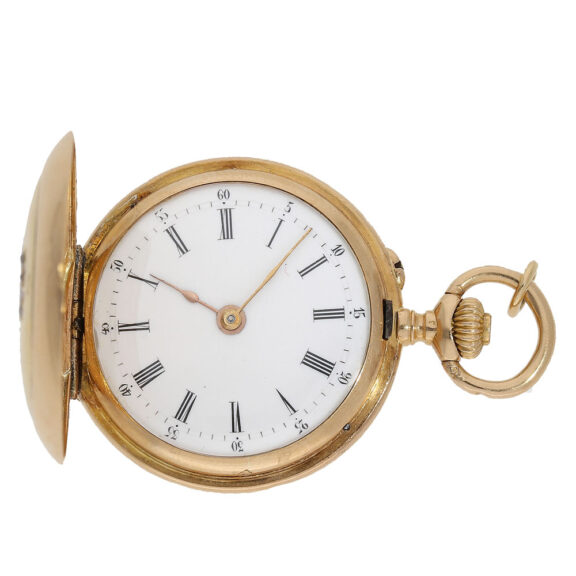 Historically interesting probably English gold enamel ladies' watch Circa 1897