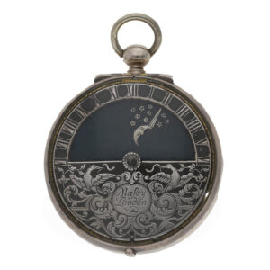 English silver handless 'Oignon' watch with day and night indication Circa 1690