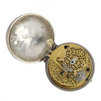 English silver handless 'Oignon' watch with day and night indication Circa 1690 English silver handless 'Oignon' watch with day and night indication Circa 1690