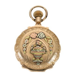 American 14 carat multi coloured gold pocket watch Circa 1889