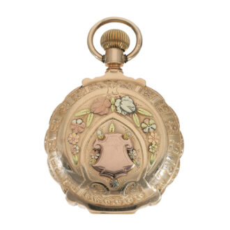 American 14 carat multi coloured gold pocket watch Circa 1889