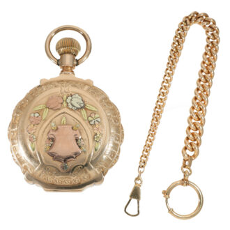 American 14 carat multi coloured gold pocket watch Circa 1889
