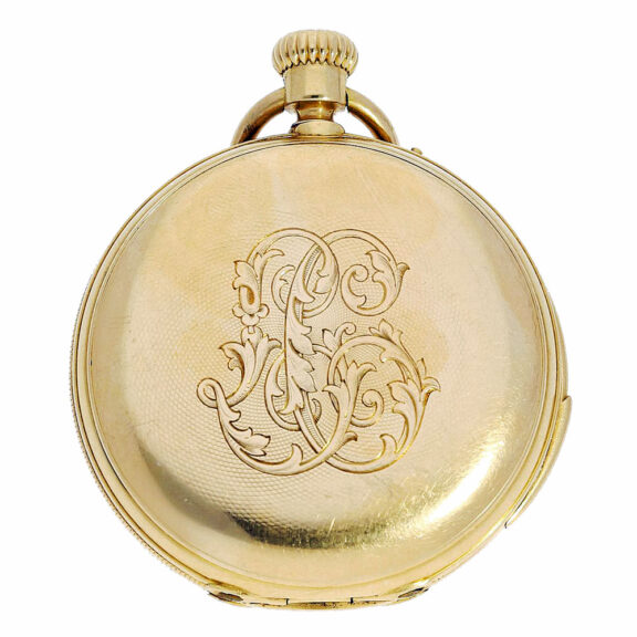 Swiss 18 K gold quarter repeating pocket watch Circa 1860 Swiss 18 K gold quarter repeating pocket watch Circa 1860