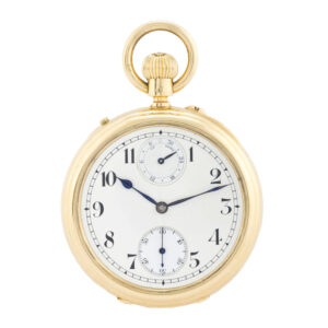 English one minute tourbillon with Guillaume balance pocket chronometer Circa 1912