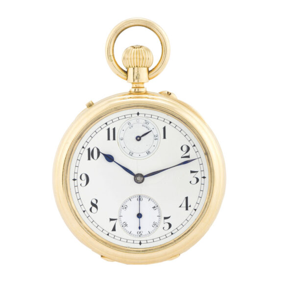 English one minute tourbillon with Guillaume balance pocket chronometer Circa 1912
