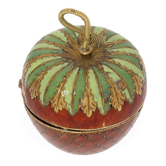 Swiss gold and enamel strawberry form pendant watch Circa 1810 Swiss gold and enamel strawberry form pendant watch Circa 1810