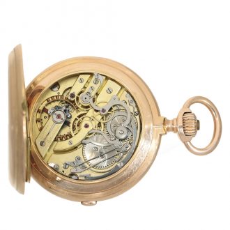 Swiss 14 carat gold watch with anker chronometer and chronograph Circa 1890 Swiss 14 carat gold watch with anker chronometer and chronograph Circa 1890