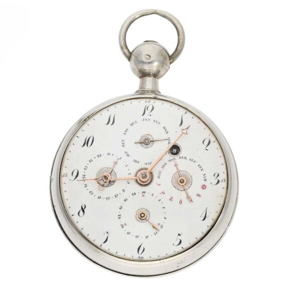 Rare silver verge with French Revolutionary calendar Circa 1790